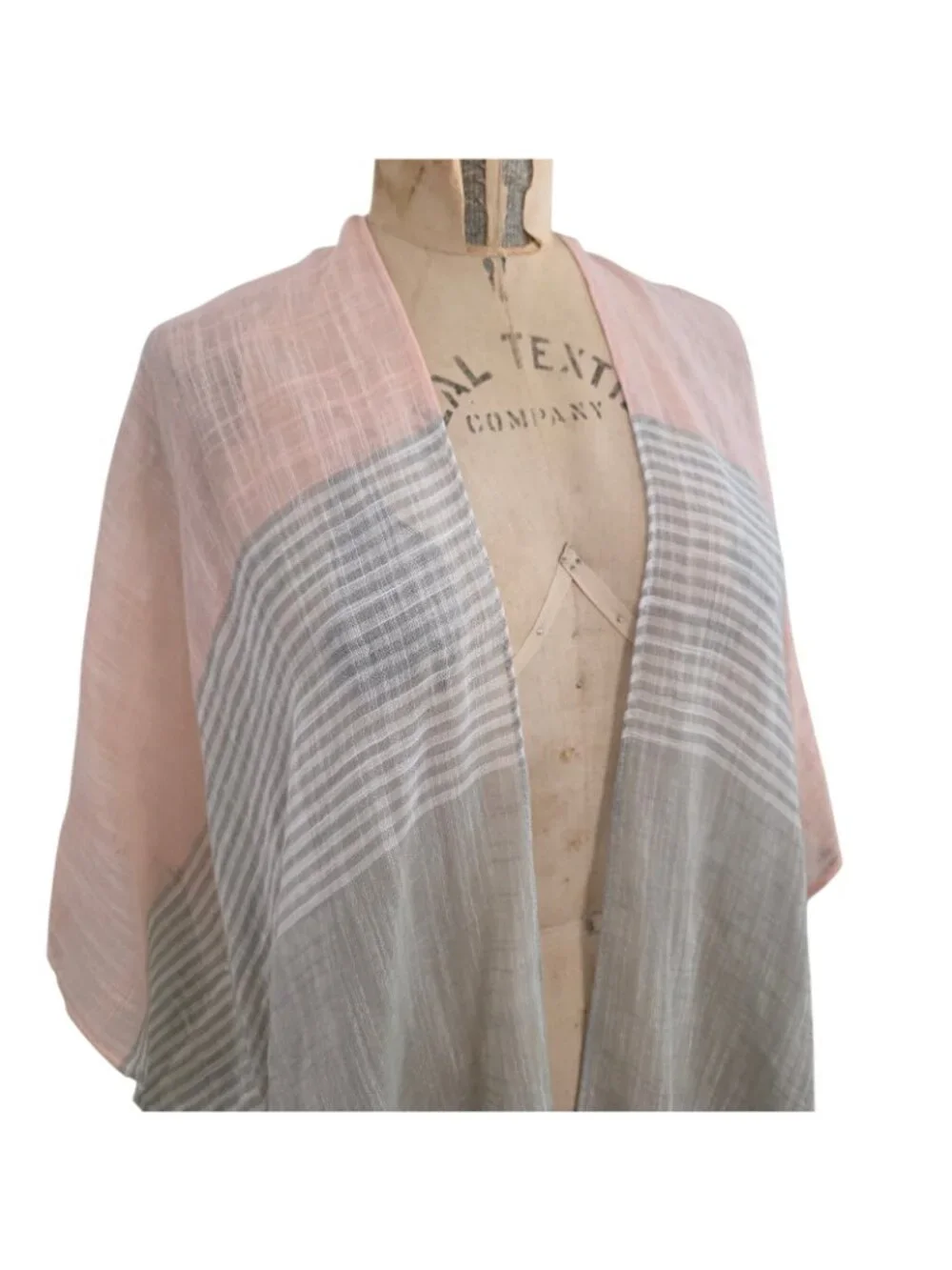 Free People Do Everything In Love Stripe Fringe Kimono Cover Up One Size NWT